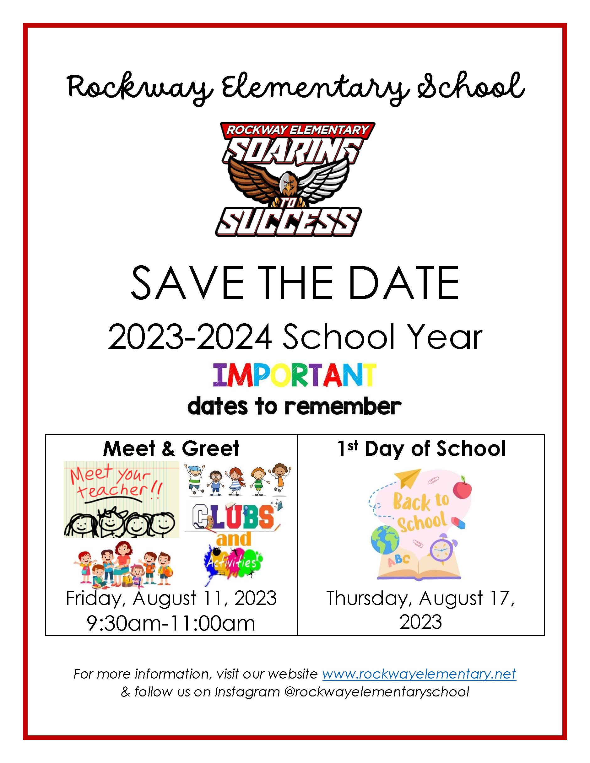 2023-2024 Save the Dates – Rockway Elementary School